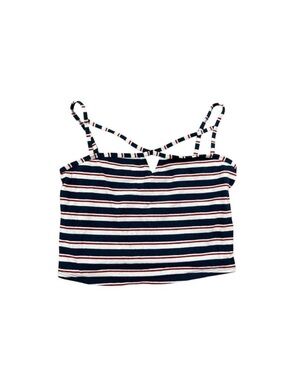 Hollister red, white, and blue striped crop tank top